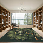Elegant Green Tropical Urn Botanical Rug