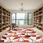 Warm Cherry Clusters Botanical Repeating Rug