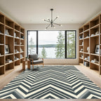 Modern Geometric Chevron Stripe Rug