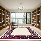 Deep Magenta Maze Border Rug
