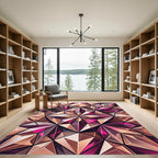 Geometric Rose Gold Crystal Facet Rug