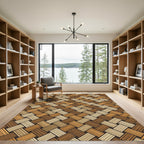 Woven Earthy Brown Basketweave Texture Rug