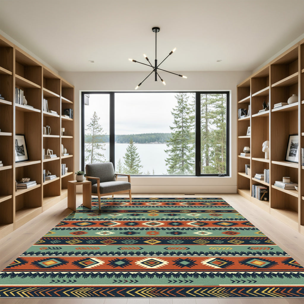 Navajo Inspired Diamond Stripes Rug