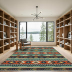 Navajo Inspired Diamond Stripes Rug