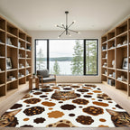 Whimsical Tabby Cat Chocolate Cookie Rug