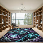 Electric Nebula Swirls and Lightning Storm Rug
