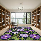 Velvet Purple Morning Glory Botanical Rug