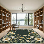 White Daisy Floral Garland Meadow Rug