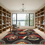 Vintage Basketball Emblem Medallion Rug
