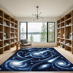 Cosmic Swirling Galaxy Starry Night Rug