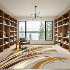 Golden Wheat Stalks Abstract Art Rug