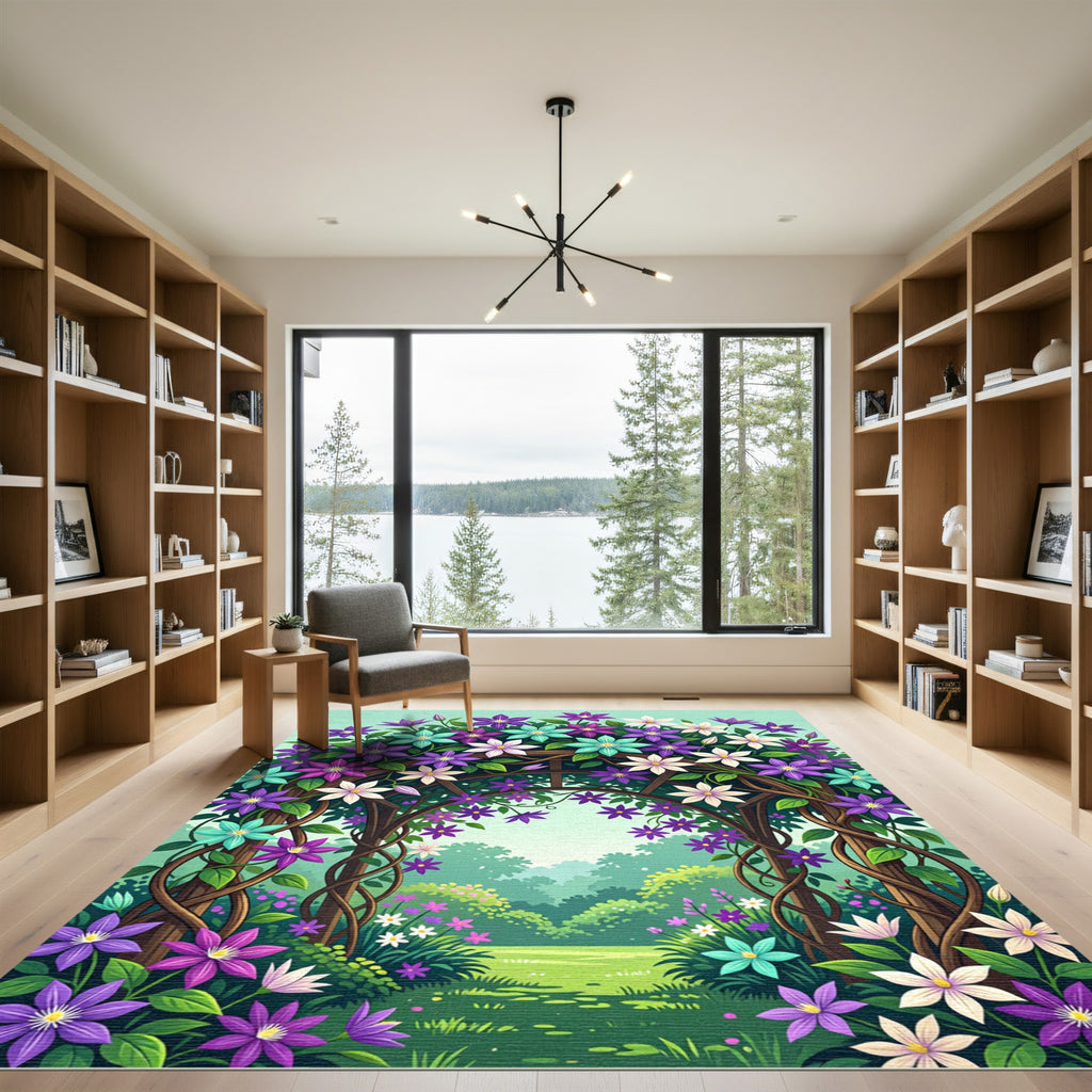 Whimsical Garden Arch Flower Bloom Rug