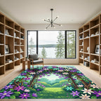 Whimsical Garden Arch Flower Bloom Rug
