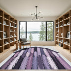 Lavender Feather Stripes Rug