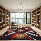 Dynamic Baseball Diamond Radiant Red White Blue Rug