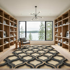 Ogee Arch Arabesque Beige Gray Rug
