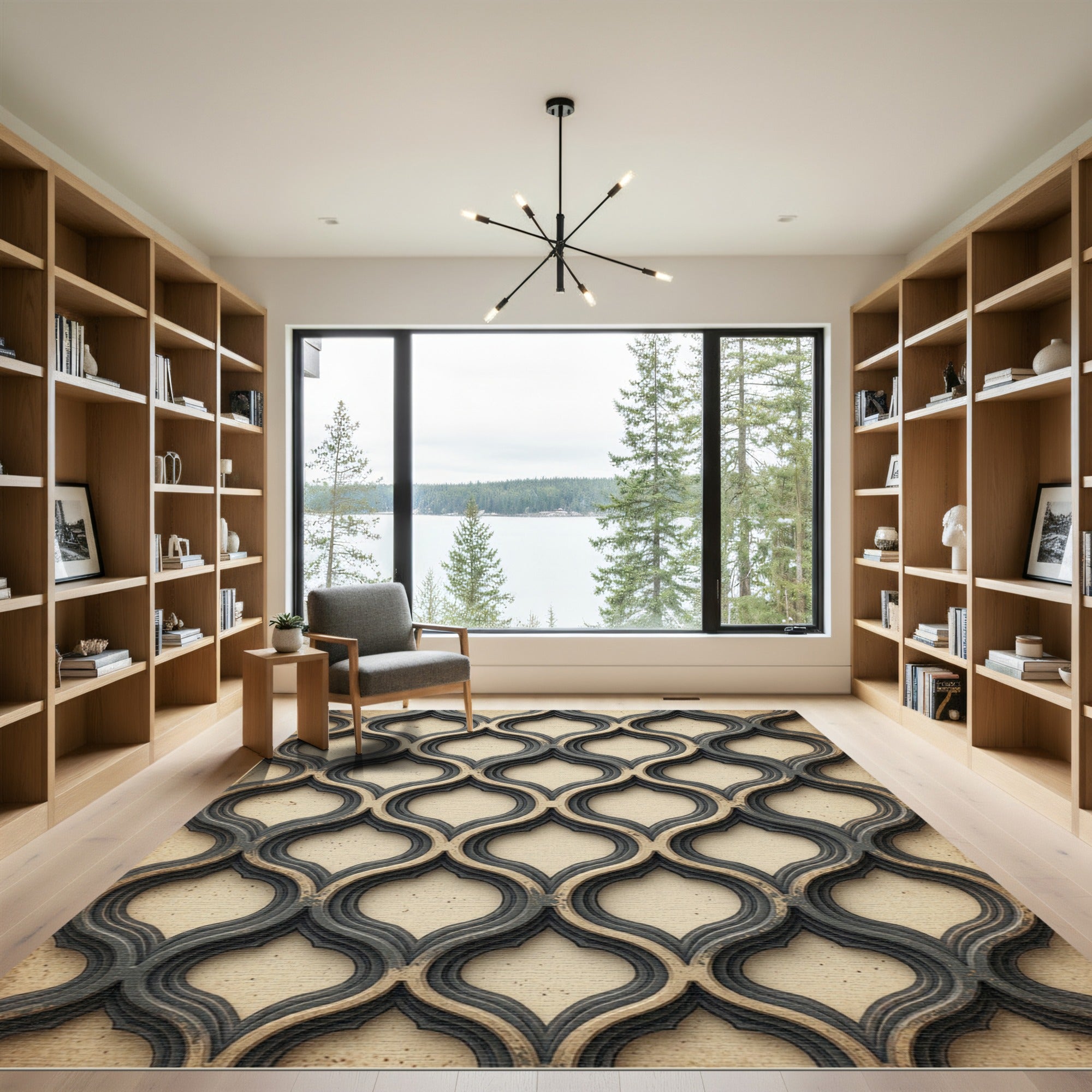 Ogee Arch Arabesque Beige Gray Rug