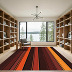 Warm Earth Tone Vertical Stripe Rug