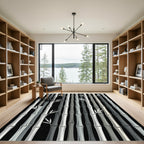 Monochromatic Bamboo Forest Vertical Texture Rug