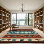 Southwestern Adobe Desert Bird Arrow Accent Rug