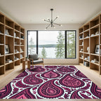 Fuchsia Paisley Floral Medallion Rug