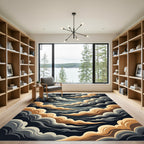 Dramatic Golden Clouds Floating Sky Rug