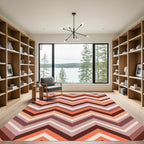 Retro Earthy Chevron Zigzag Area Rug
