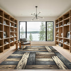 Textured Wood Grain Planks Rug