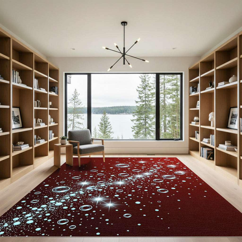 Crimson Bubble Sparkle Cascade Rug