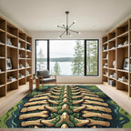 Emerald Reptilian Bone Spine Art Rug