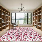 Red Rose Polka Dot Scatter Rug