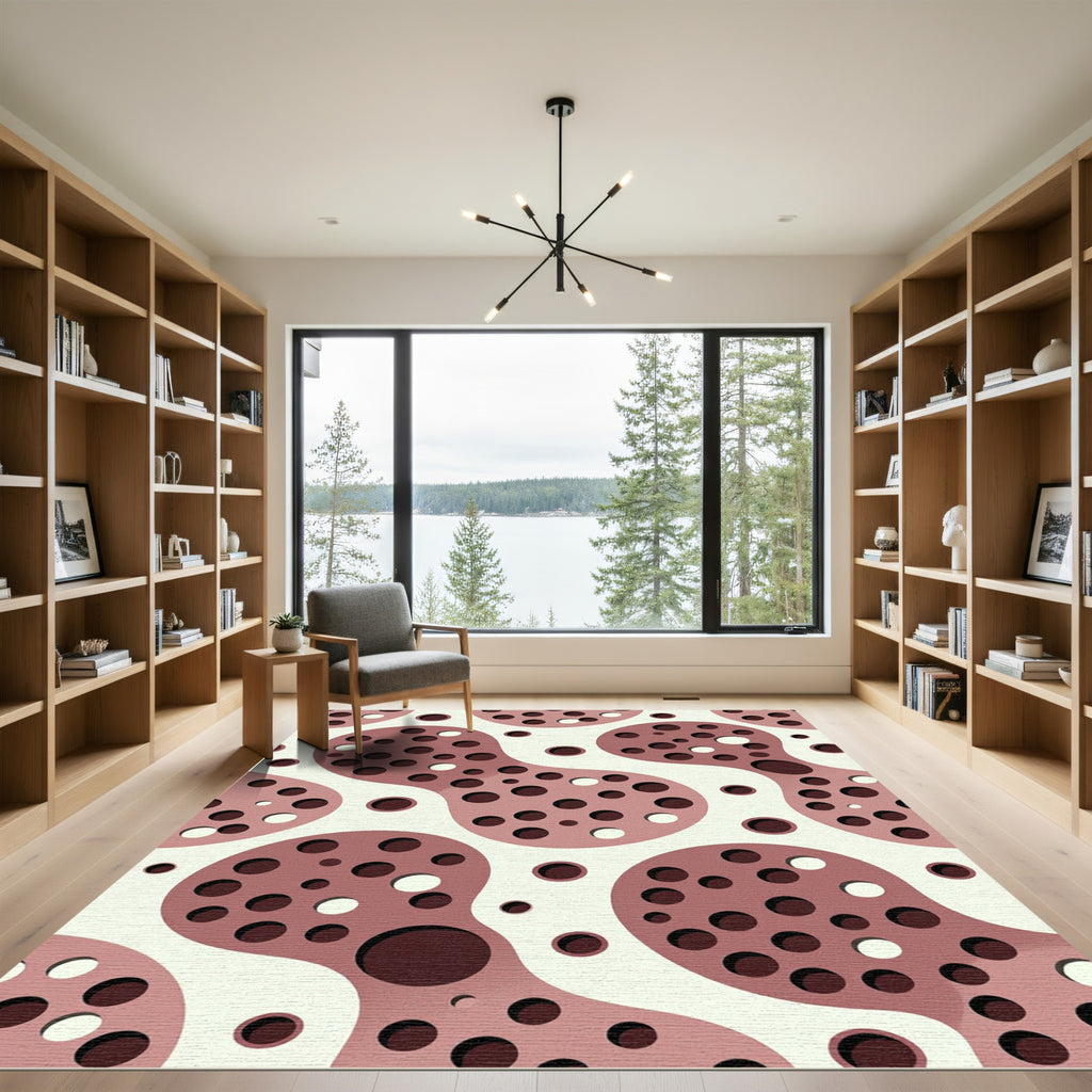 Abstract Mauve Organic Polka Dot Rug