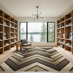 Rustic Woodgrain Chevron Arrangement Rug