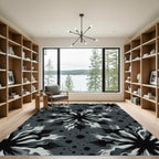 Monochromatic Spiky Floral Tonal Rug