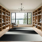 Minimalist Monochrome Abstract Wavy Horizon Rug