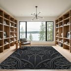 Gothic Arch Window Dark Metallic Rug