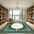 Emerald Green Celtic Knot Border Rug