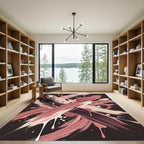 Blush and Cocoa Abstract Ink Brush Rug