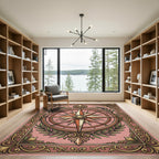 Vintage Blush Ornate Compass Rose Rug