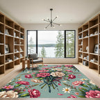 Soft Pink and Cream Carnation Bouquet Rug