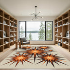 Retro Exploding Starburst Orange Rug