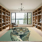Majestic Tiger Face Green Beige Rug