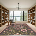 Antique Pink Floral Arch Garden Rug