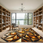 Golden Atomic Geometric Crystal Abstract Rug