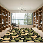 Olive And Tan Pebble Arrangement Rug