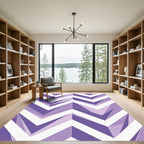 Modern Lavender Chevron Geometric Rug