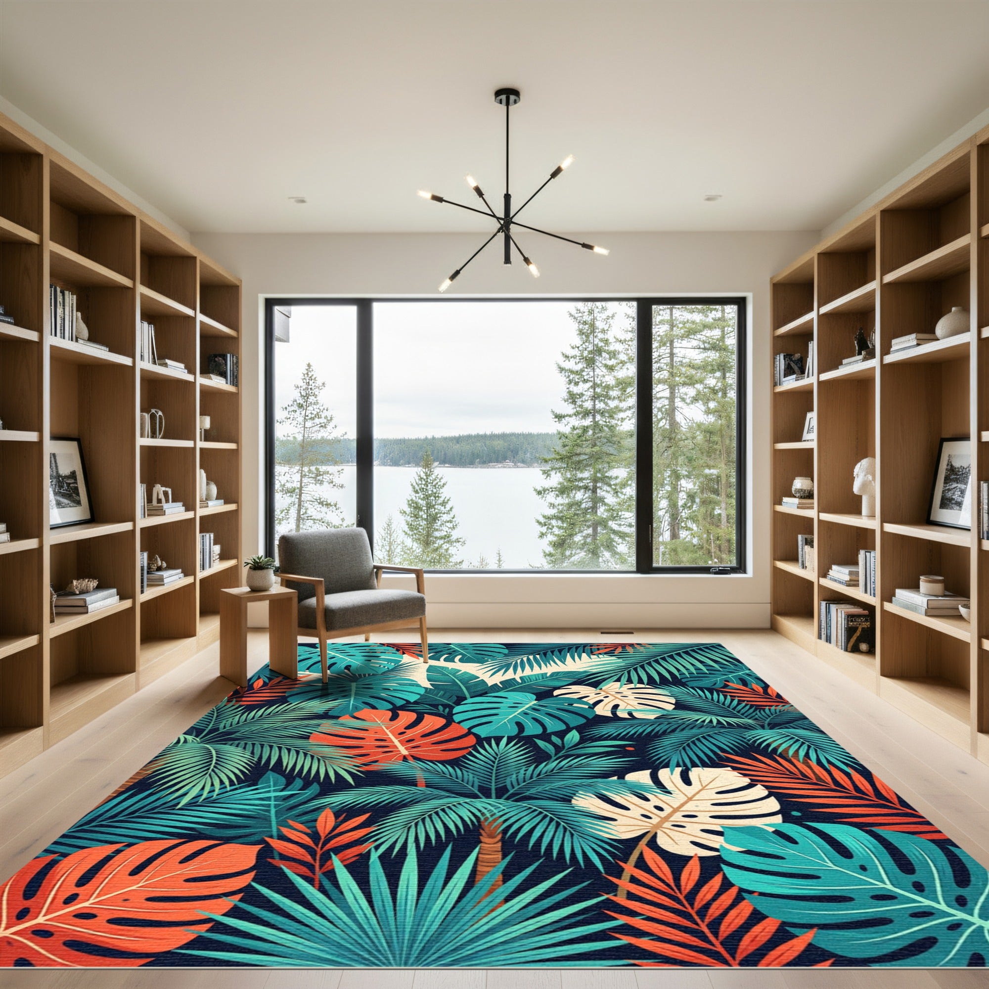 Lush Tropical Foliage With Vibrant Leaves Rug