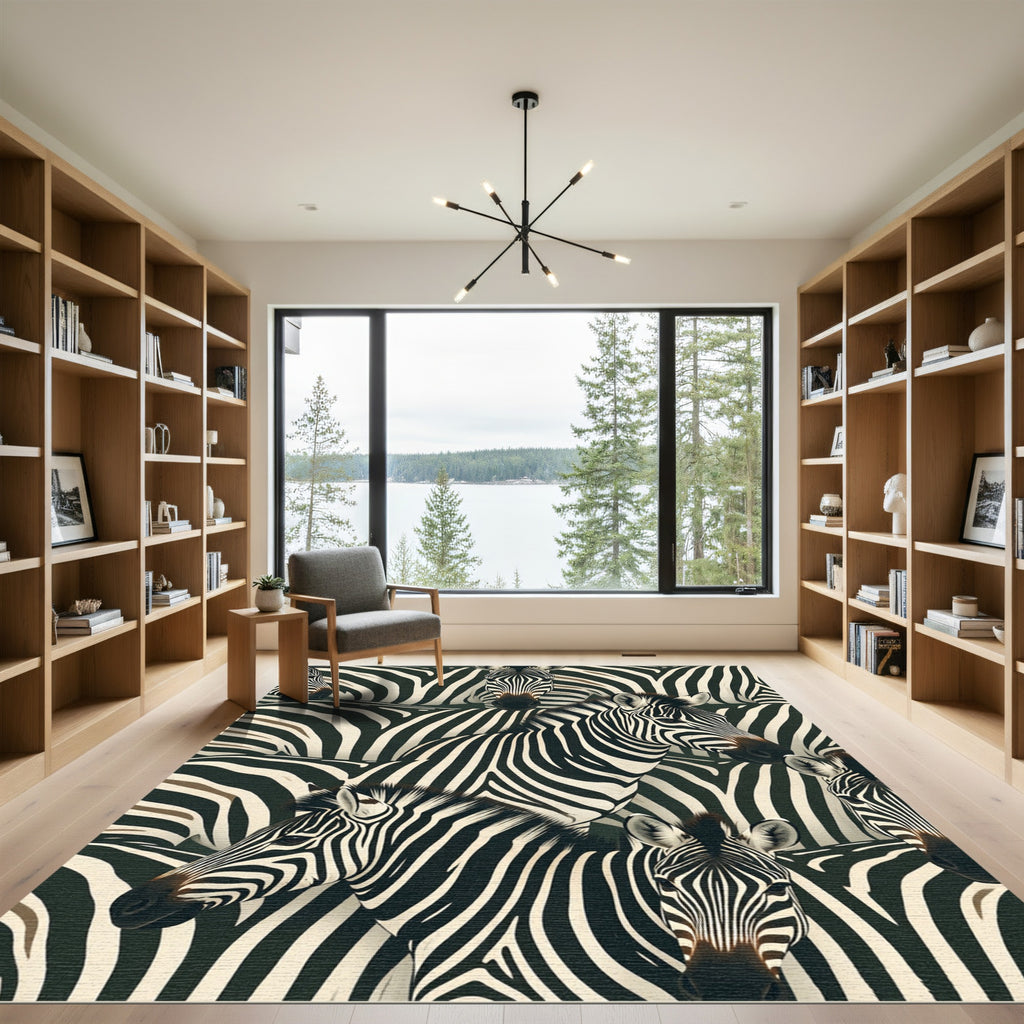 African Equine Stripes Overlay Rug