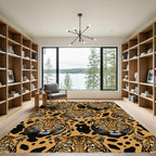 Bold Safari Leopard Animal Face Rug