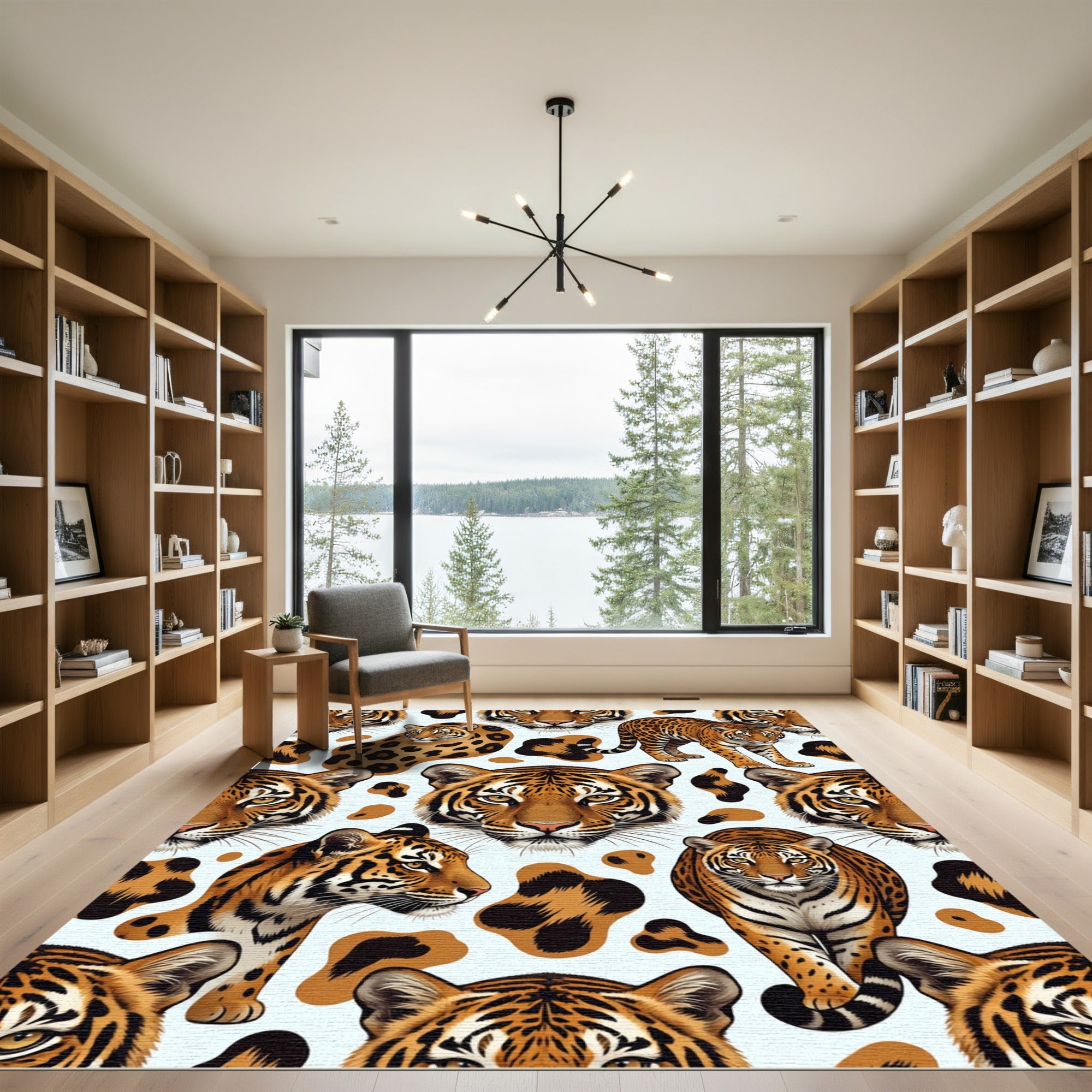 Bold Tiger And Leopard Spots Rug